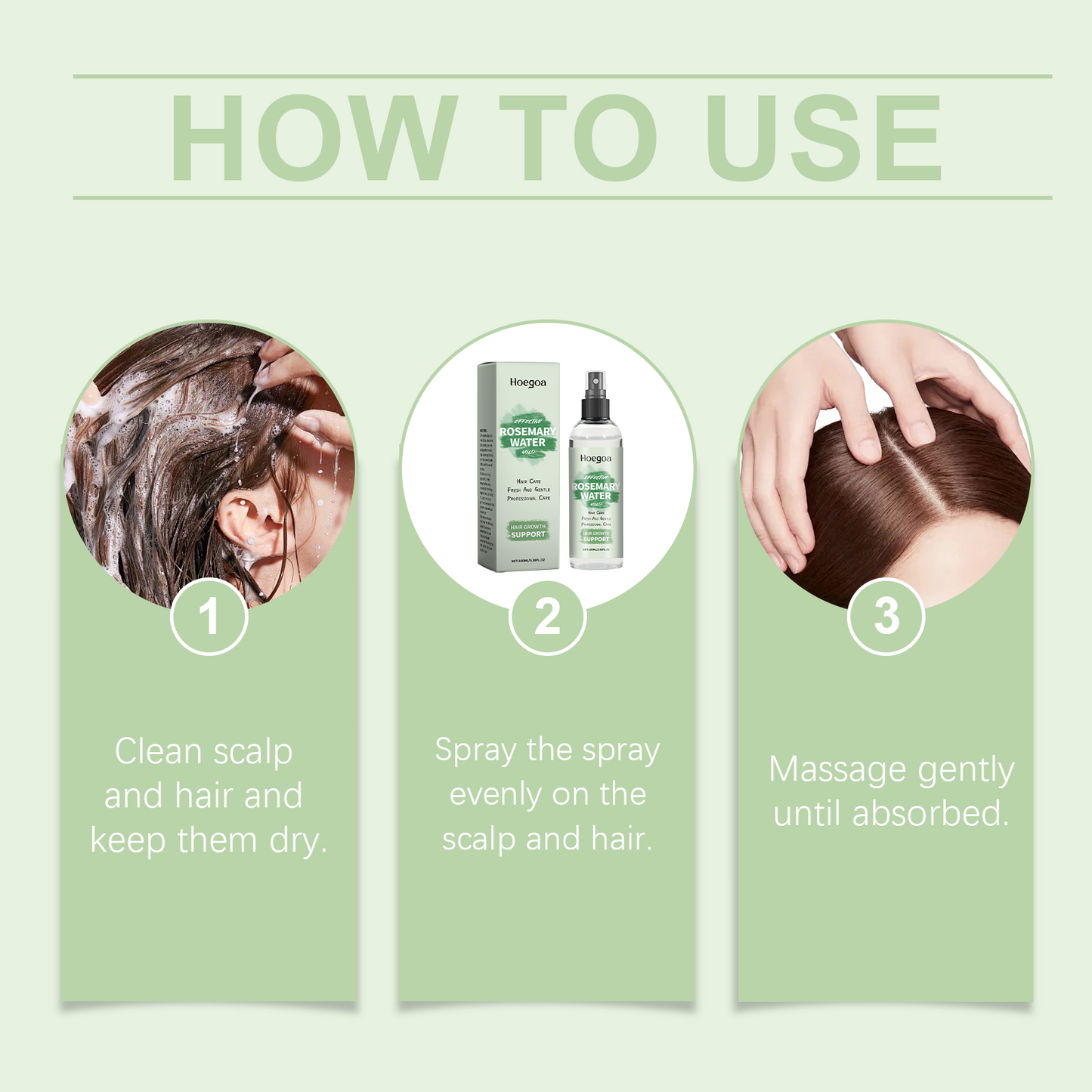 Rosemary Hair Treatment Spray, Gentle Nourishing Soft Shine Strong Hair Treatment Spray