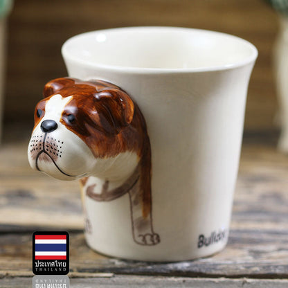 Hand-painted Animal Mug English Bulldog Ceramic