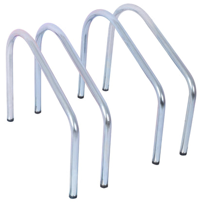 2 bicycle ground bike parking racks 22-28 inch wheel supports, maximum tire width 2.15 inches, galvanized