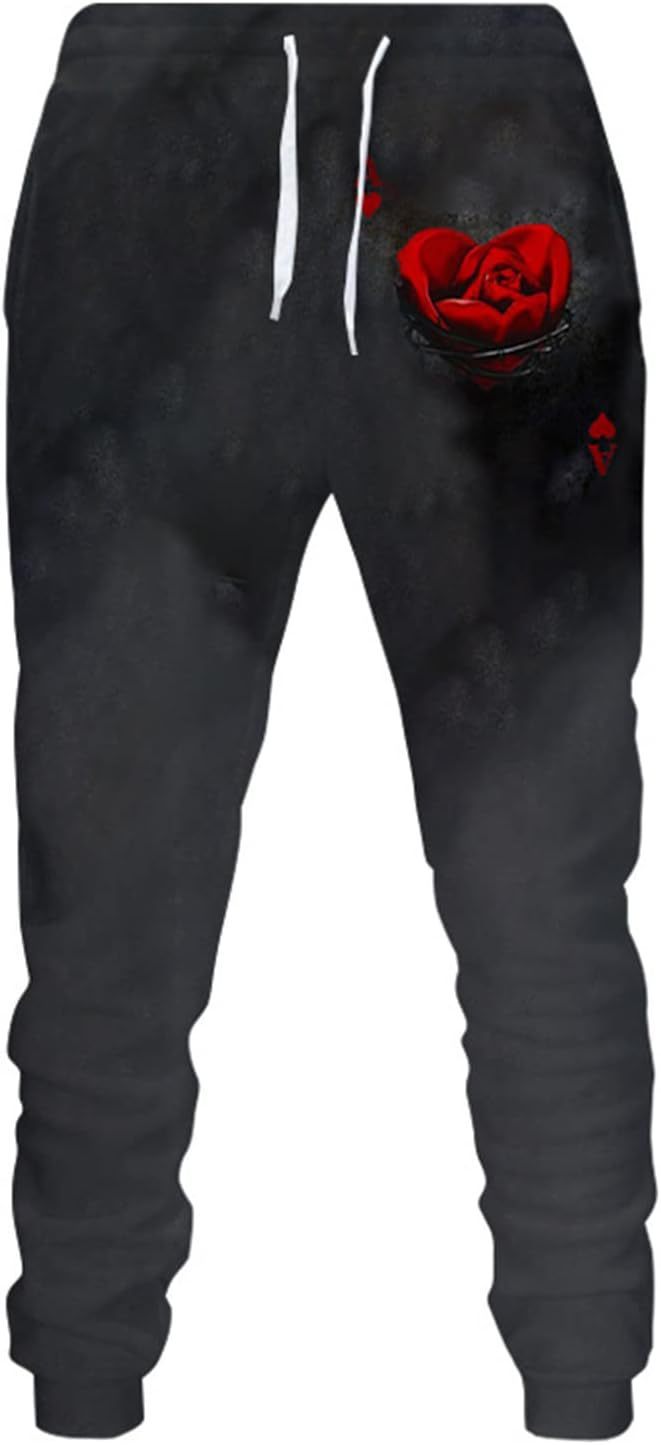European American 3D Digital Printing Loose Couple Pants