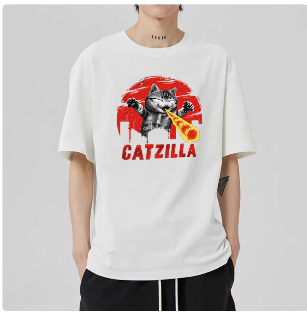 Men's Casual Japanese Pure Cotton Cat Pattern Shirt