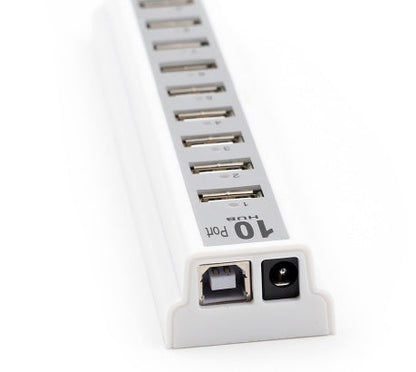 GOOJODOQ 10 Port USB 2.0 Hub with AC Power Adapter