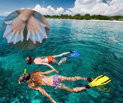 Unisex Frog Swim Flippers & Webbed Gloves