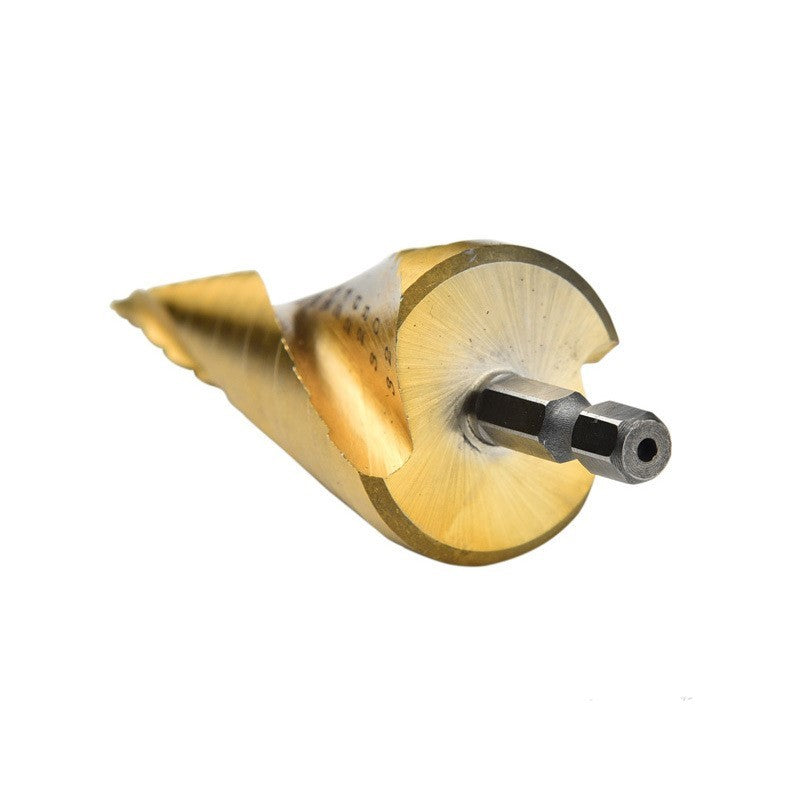 Titanium-plated Spiral  Step Drill 4PC Set