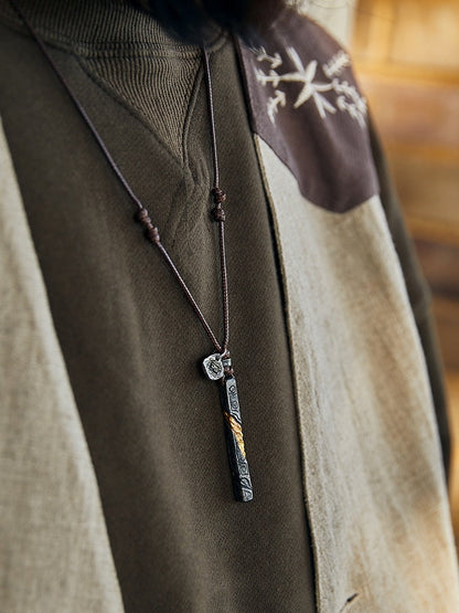 Sterling Silver 24K Men's Personalized Necklace Set