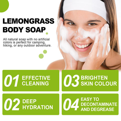 Citronella Bath Soap Gently Cleanses Skin, Lightening Acne Mark, Hydrating Oil Control Whitening Non-Sticky Soap