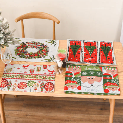 Christmas New Decorative Products Knitted Fabric Meal Mat Creative Knitted Meal Mat Tablecloth Elderly Tree Meal Mat