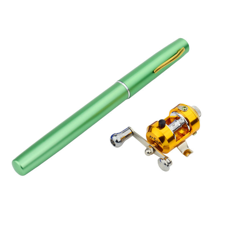 Mini Ice Fishing Pen Rod with Drum Set