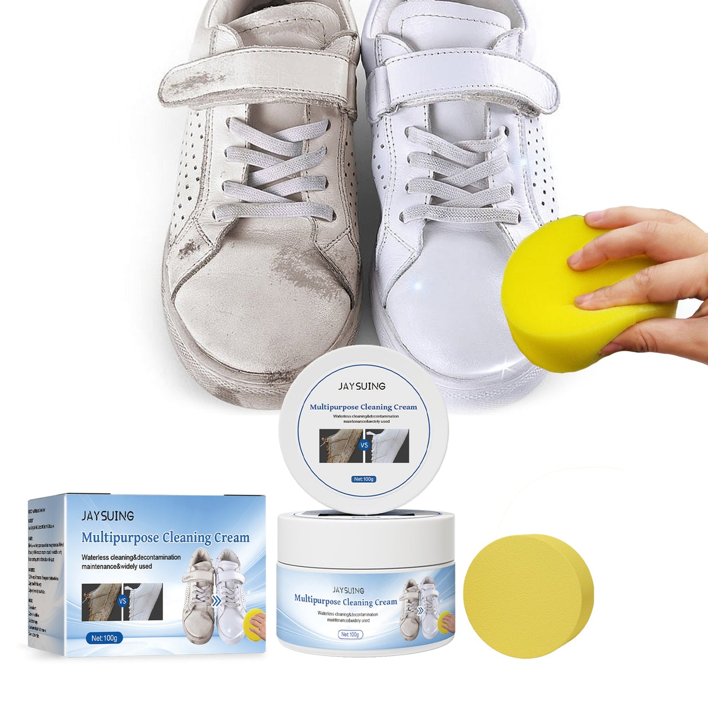 Multi-purpose Decontamination Cream, Small White Shoes Sofa Leather Cleaning Stain Yellow Edge Multi-purpose Cleaning Cream