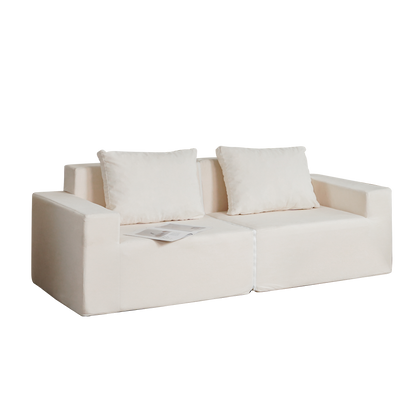 No Installation&Convertible Living room foam sofa chair Loveseat Twin Size with Armrests Removable and Machine Washable Cover