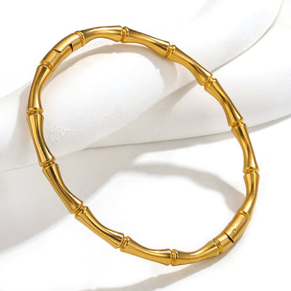 Fashion bamboo titanium steel bracelet female summer niche cold style ins stainless steel retro bamboo jewelry