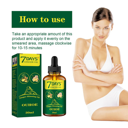Ginger Body Shaping Essential Oil, Shaping Body Tightening And Slimming Care Massage Essential Oil