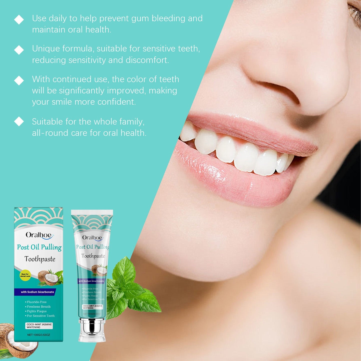 Toothpaste Gently Cleans Odor Stains And Dirt Care For Teeth Daily Cleaning And Care Toothpaste