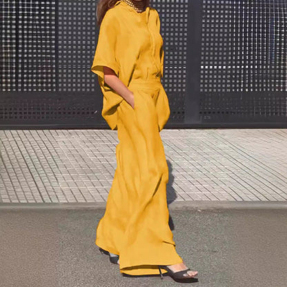 Summer Casual Lapel Pants Suit