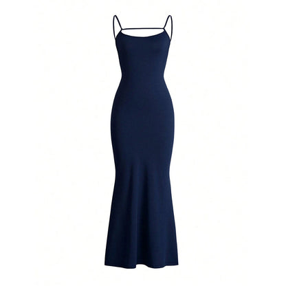 Sexy backless design dress long skirt
