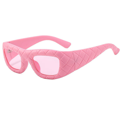 Weaving design frame, personalized fashion sunglasses, men's and women's high-end sense, European and American ins trend sun protection sunglasses