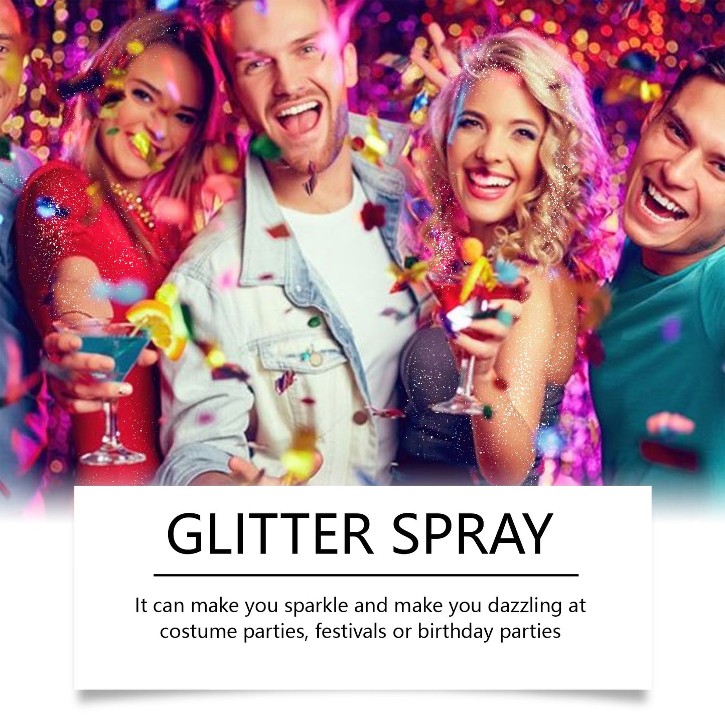 Sparkly Glitter Spray, Hair Body Highlight Shimmer Prom Festival Bash Glitter Spray