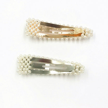 Women Bridal Vintage Faux Pearl Wrapped Hairpins Girl Glitter Accessory Gold/Silver Metal Alloy Hair Clip Water Drop Wedding