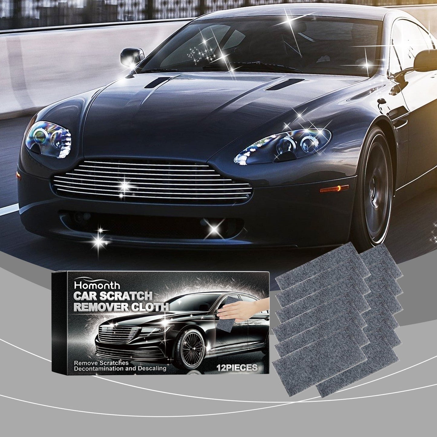 Car Scratch Remover Cloth, Car Scratches Repair Car Paint Scratches Water Stains Cleaning Decontamination Refurbishment