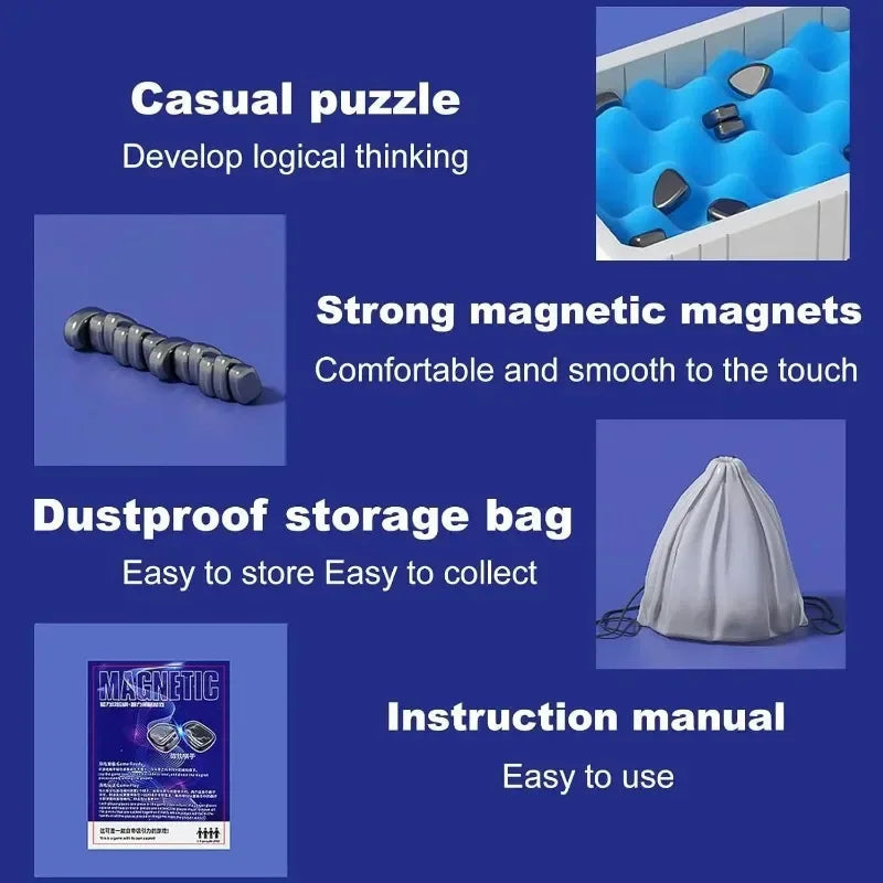 Magnetic Chess Game Magnet Board Game Table Top Magnet Game Family Games For Kids/Adults Thinking Training For Educational Toys
