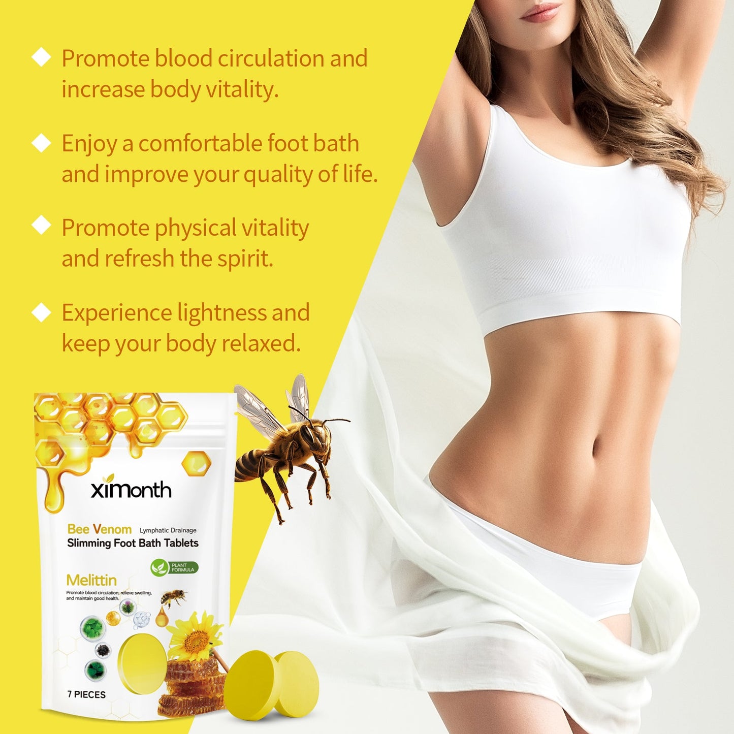 Bee-Venom Foot Bath Tablets Autumn Winter Moisture Body Foot Bath Soup Sleep Repair Foot Bath Tablets
