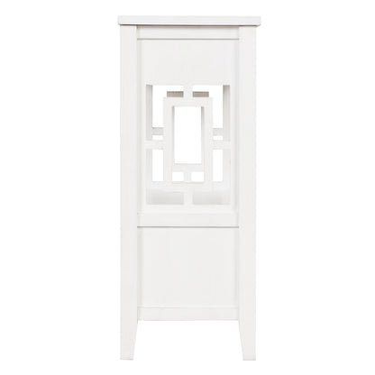 36'' Farmhouse Pine Wood Console Table Entry Sofa Table with 4 Drawers & 1 Storage Shelf (Antique White)
