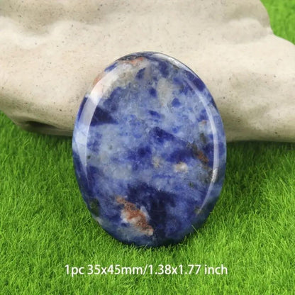 Thumb Worry Stones Oval Massage Quartz Healing Crystal Chakra Energy Therapy Meditation Spiritual Natural Gemstone Decor