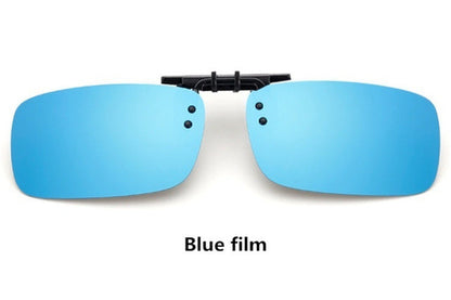 Cool Polarized Mirrored UV400 Lens Clips On Sunglasses Driving Night Vision Lens Sun Glasses Male Anti-UVA For Men Women