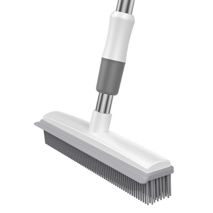 Cleaning Brush Stainless Steel Silicone Floor Brush Water Scraping Brush Long Handle Magic Carpet Brush