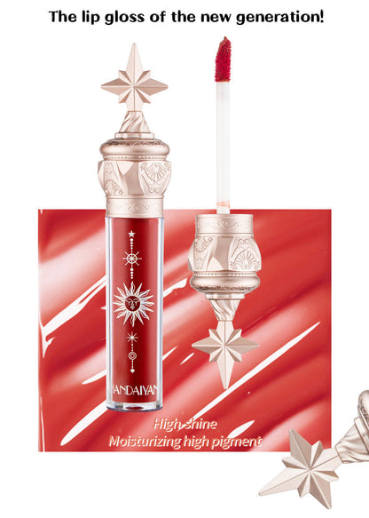 HANDAIYAN Small Star Stick Lip Gloss Lipstick Water Light Film Mirror Lip Glaze Glass Lip Gloss Moisturizing Lasting Not Easy To Fade