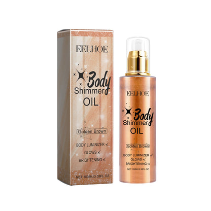 Body Glitter Oil Liquid Glitter Highlight Oil Full Body Beach Sexy Glow Oil