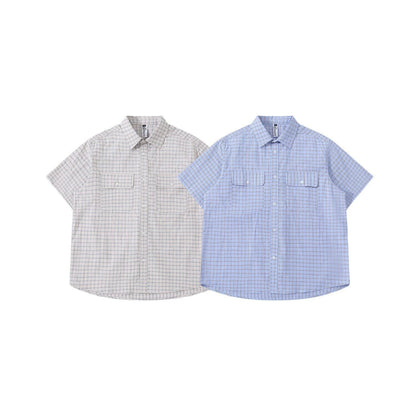 Striped pocket short sleeved shirt