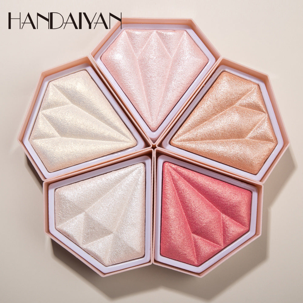 Diamond Highlighter Powder Brighten Skin Tone Repair Glitter Powder Nose Shadow Modification Stereo Brightening