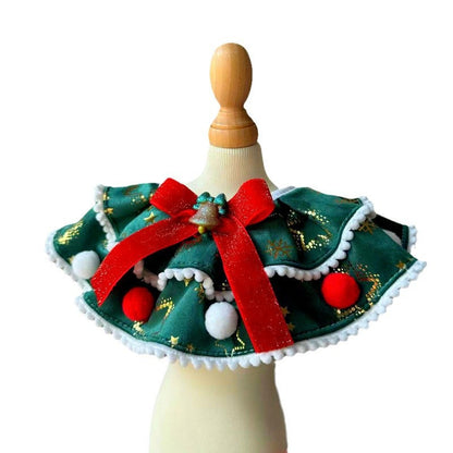 Pet Christmas Day Dress Up Scarf Decoration Supplies Dog Scarf Cat Water Scarf Mouth Tie Bow