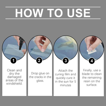 Windshield Repair Adhesive, Windshield Cracks And Scratches Repair Clear Vision Repair Adhesive