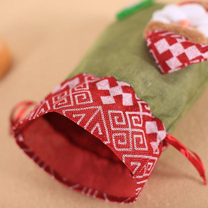 Christmas decoration gift bag, children's linen bundle mouth apple bag, candy biscuit bag, Christmas gift bag