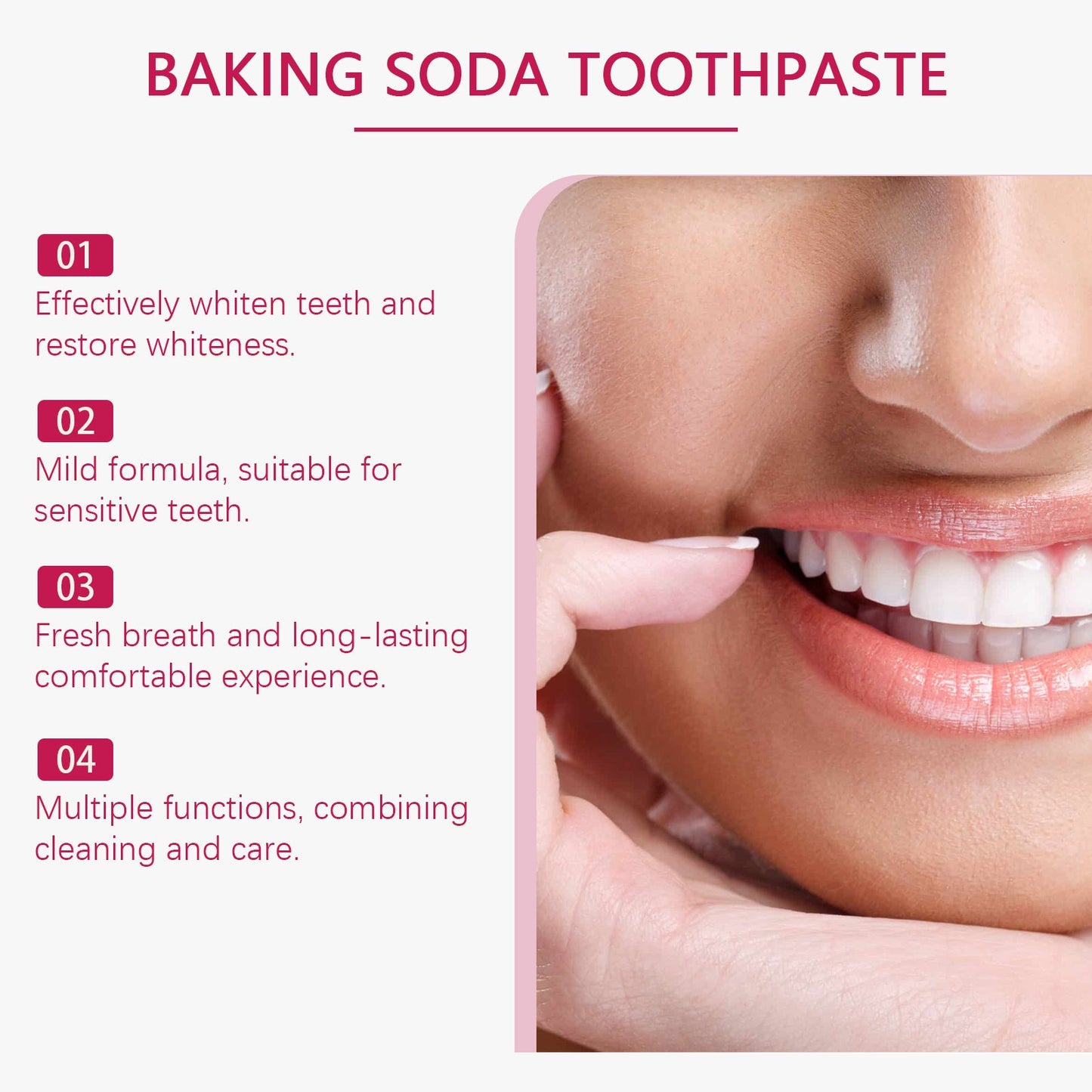 Baking Soda Toothpaste, Mint Fresh Teeth Cleaning Care Brightening Smile Teeth Cleaning Toothpaste
