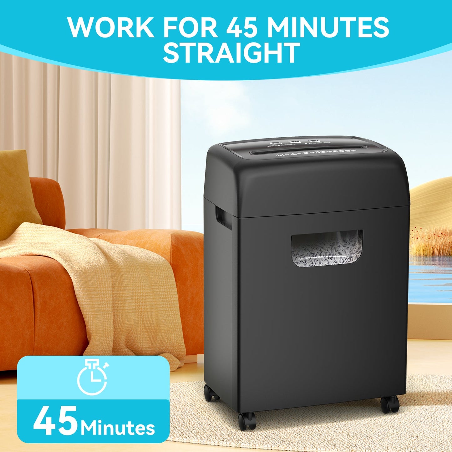 PAPER SHREDDER CROSS CUT LARGE BIN HIGH SECURITY LOW NOISE