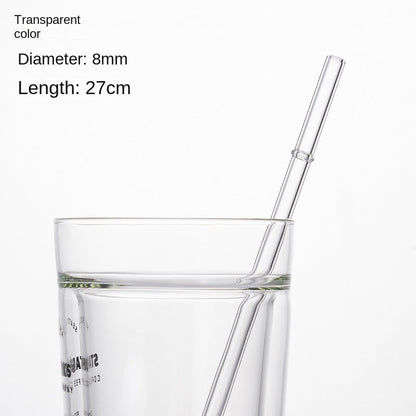 Eco-Friendly High Borosilicate Glass Straw Durable Heat-Resistant Starbucks Kids Straw 27cm Customized