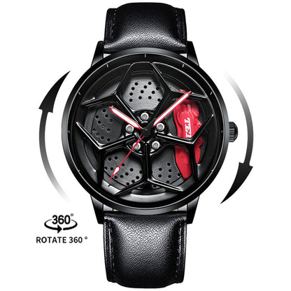 New Top Brand Luxury Mens Watches Stainless Steel Car Wheel Hub Quartz Watch For Men Military Sport Watch Relogio Masculino