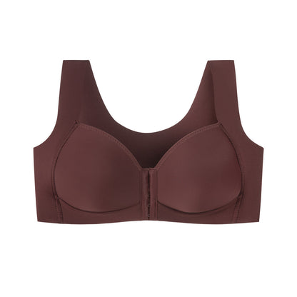Smooth thin bra front buckle sexy gathering without steel ring adjustment women's underwear