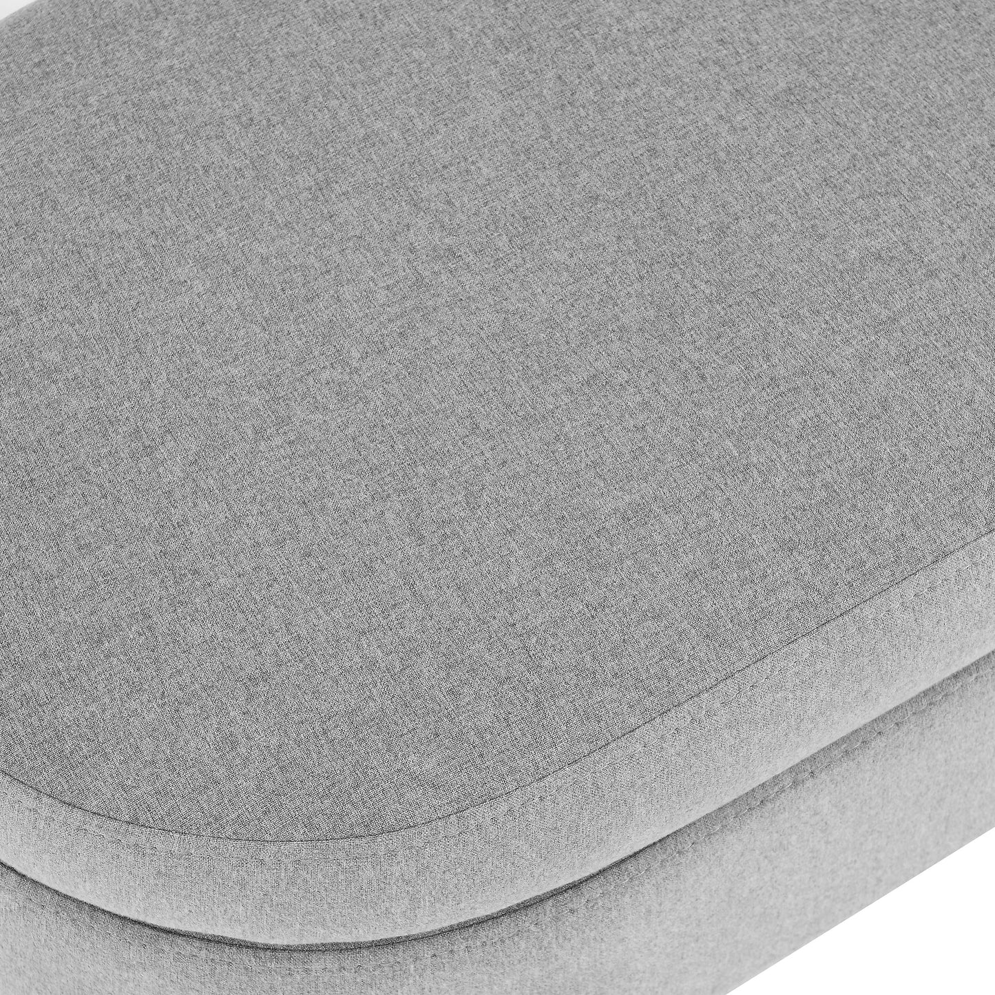 Ottoman Oval Storage Bench Rubber Wood Legs Grey(43.5"x16"x16")