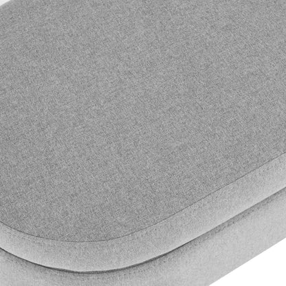 Ottoman Oval Storage Bench Rubber Wood Legs Grey(43.5"x16"x16")