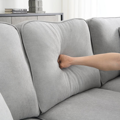 [VIDEO provided] [New] 108*85.5" Modern U Shape Sectional Sofa 7 Seat Fabric Sectional Sofa Set