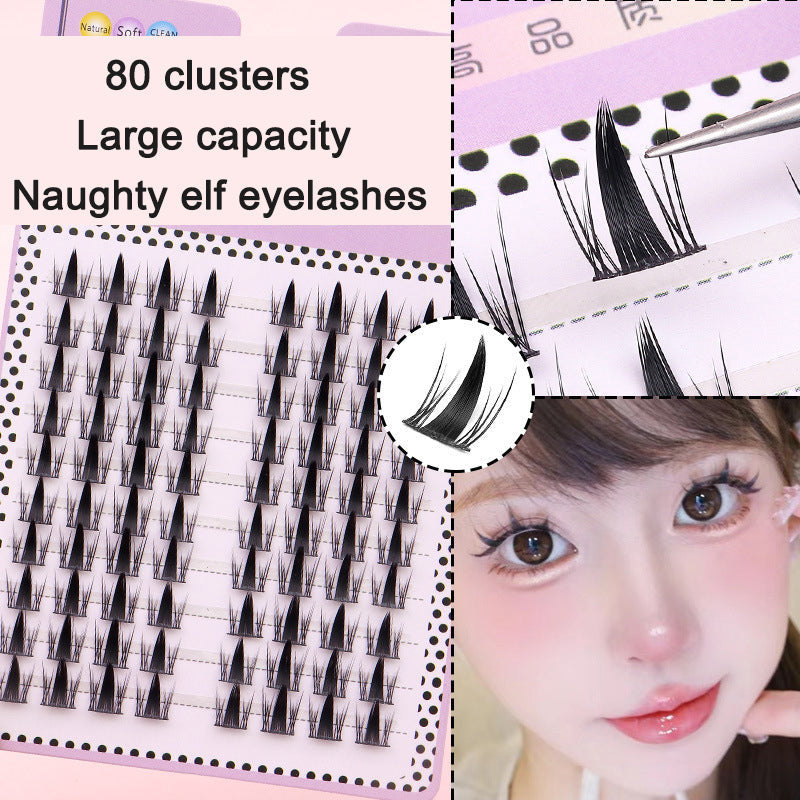 Sunflower Comics Pure Desire Eyelash Simulation Natural Thickening Large Segmented Trilogy False Eyelash Laziness