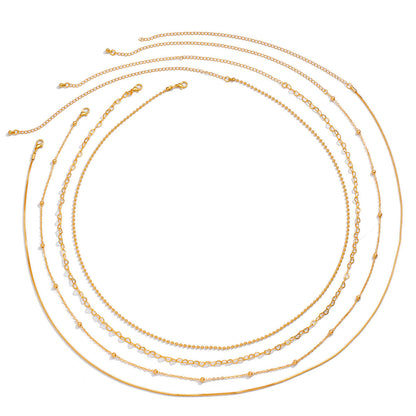 Stacked metal thin chain sexy multi-layer sweet cool spicy girl body chain