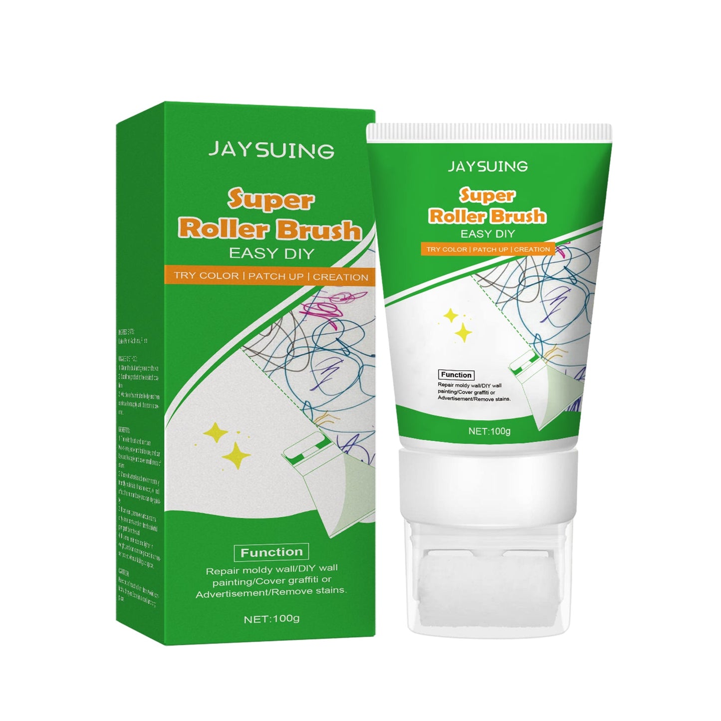 Wall Repair Paint: White Wall Repair Roller Brush Moisture-Proof Peeling Cover Stains And Cracks Renovation Paint