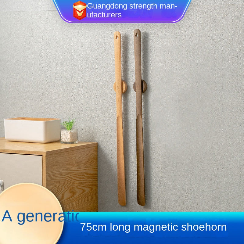 Elderly and Pregnant Women's Shoe Horn - Extended Handle Black Walnut Wood High-Grade Shoe Helper Tool