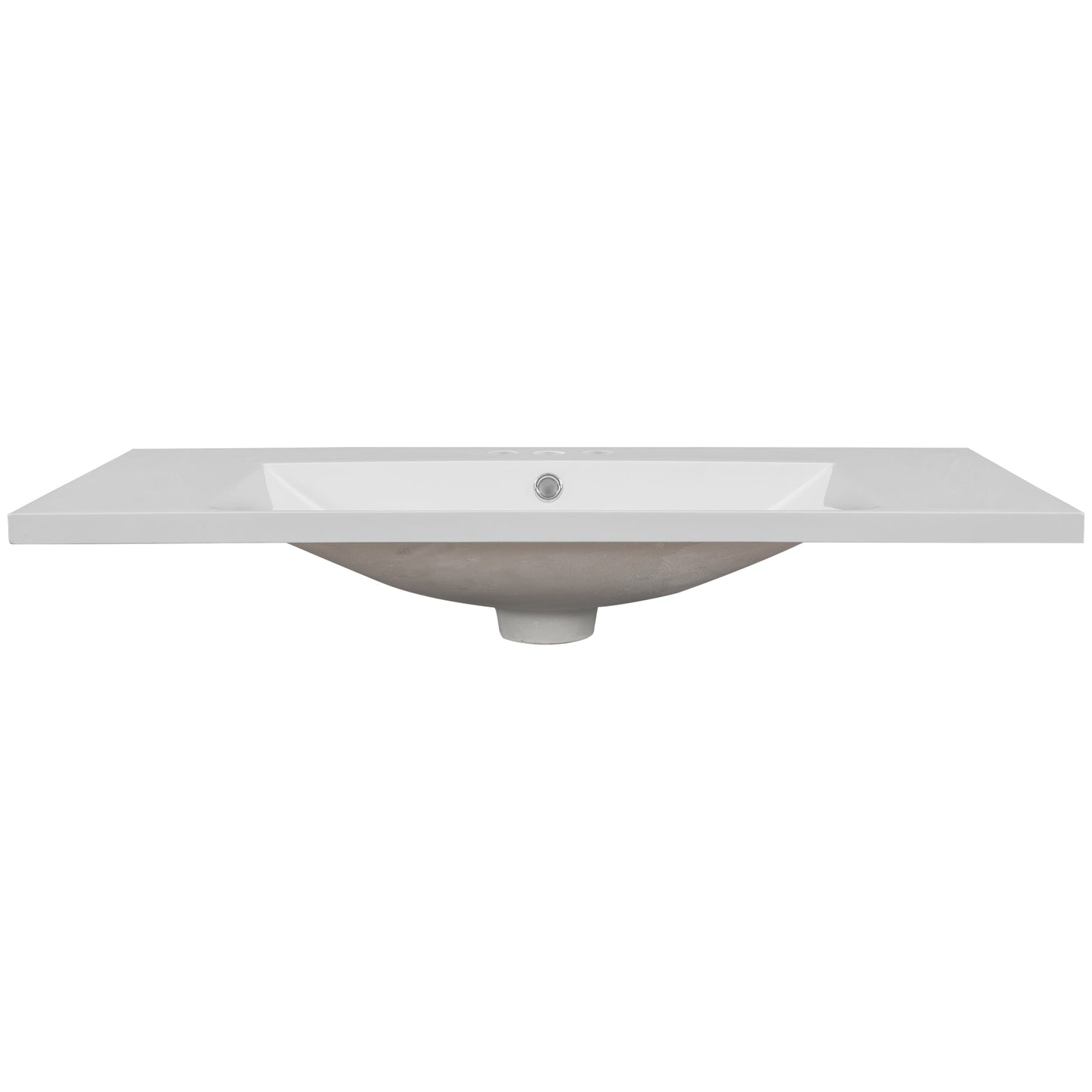 36" Single Bathroom Vanity Top with White Basin  3-Faucet Holes Ceramic  White
