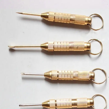 1Set Portable 4in1 Multi Tool Set Cross Screwdrivers Ear Pick Ear Cleaners Keychain Health Care Tools